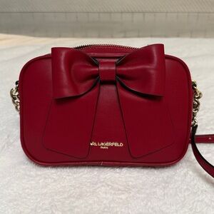Karl Lagerfeld Red Crossbody Bag with Bow